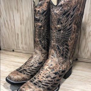 Corral brown with black sequin boots